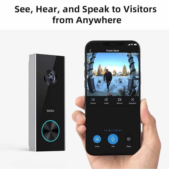 aosu Battery-Powered Video Doorbell with Chime, 2K Resolution - Picture 5 of 5